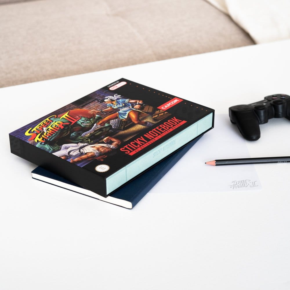 Street Fighter carnet premium avec notes adhésives et couverture A5