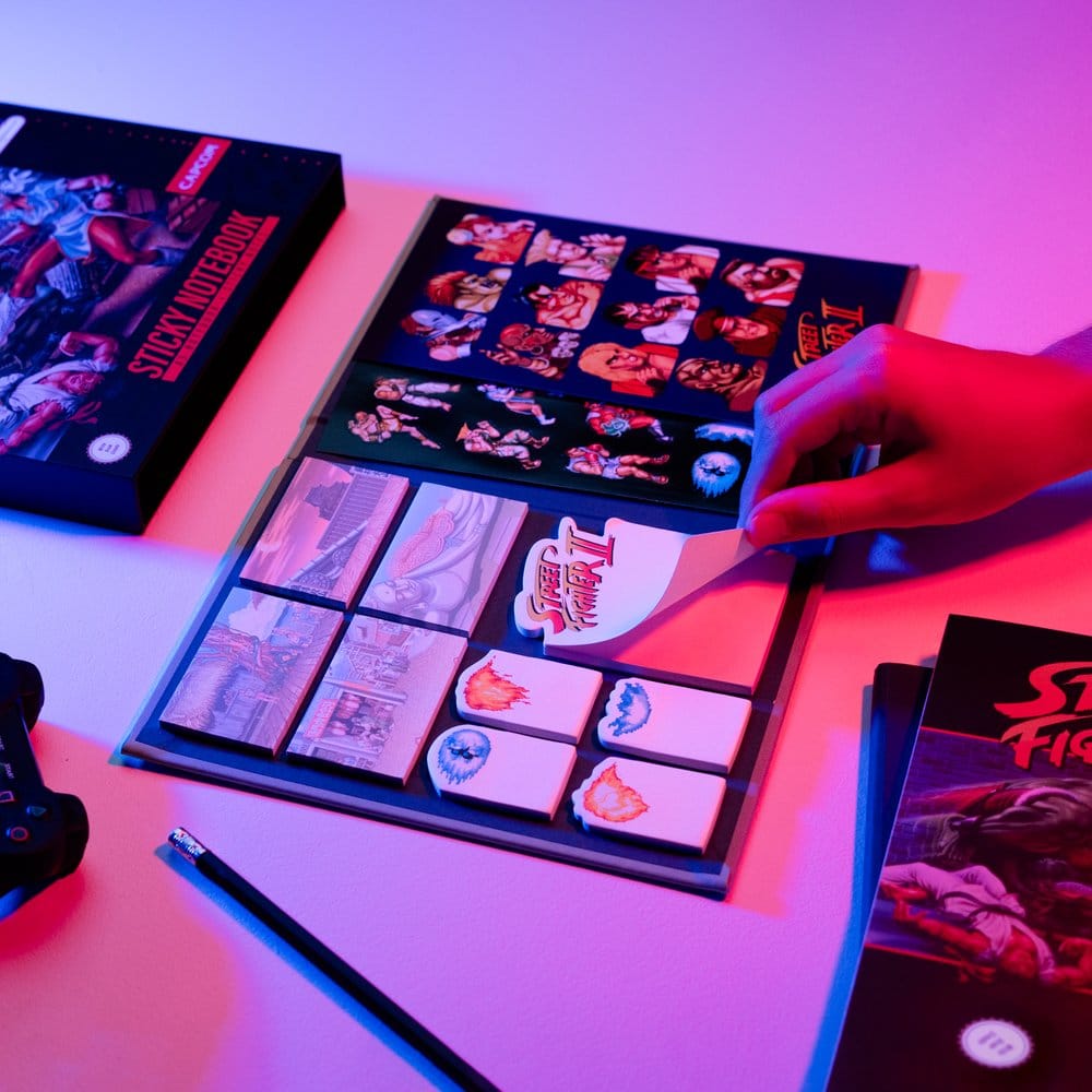 Street Fighter carnet premium avec notes adhésives et couverture A5