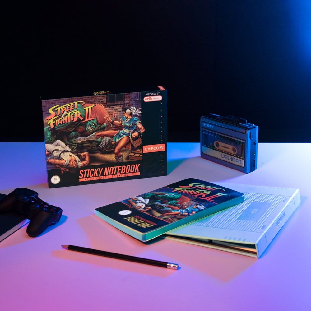 Street Fighter carnet premium avec notes adhésives et couverture A5