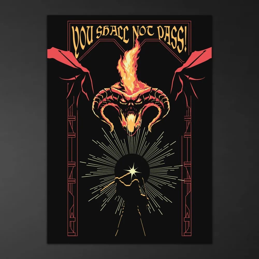 Le Seigneur des anneaux affiche Luminescente Balrog 50 x 70 cm