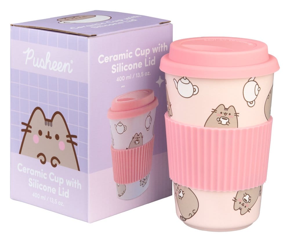 Pusheen mug en céramique avec couvercle 400 ml