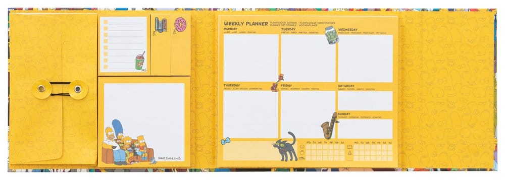 Les Simpson planificateur semainier avec notes adhésives 19 x 17 cm