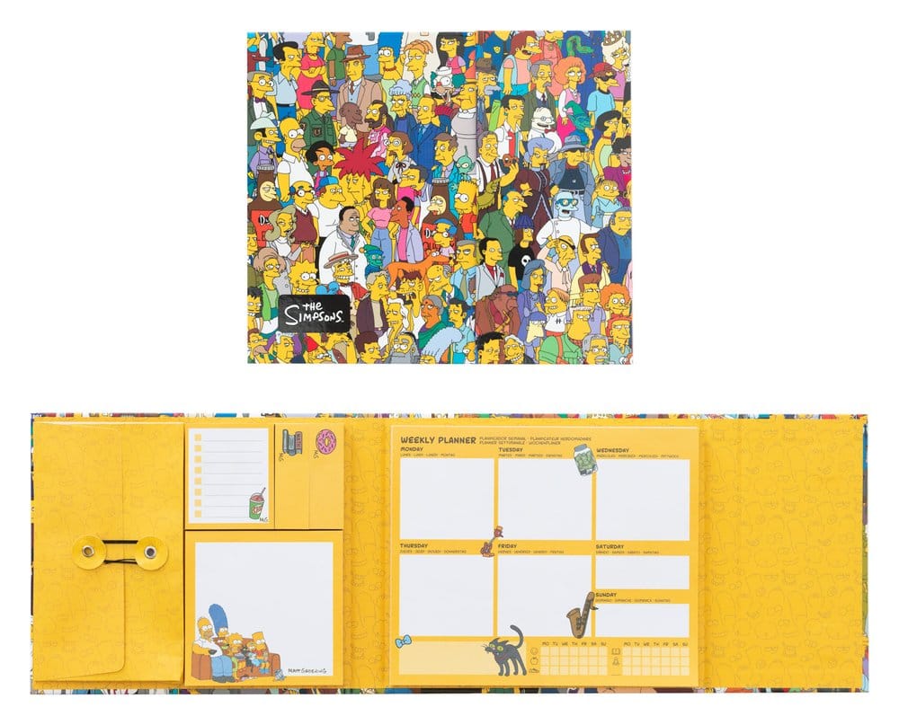 Les Simpson planificateur semainier avec notes adhésives 19 x 17 cm