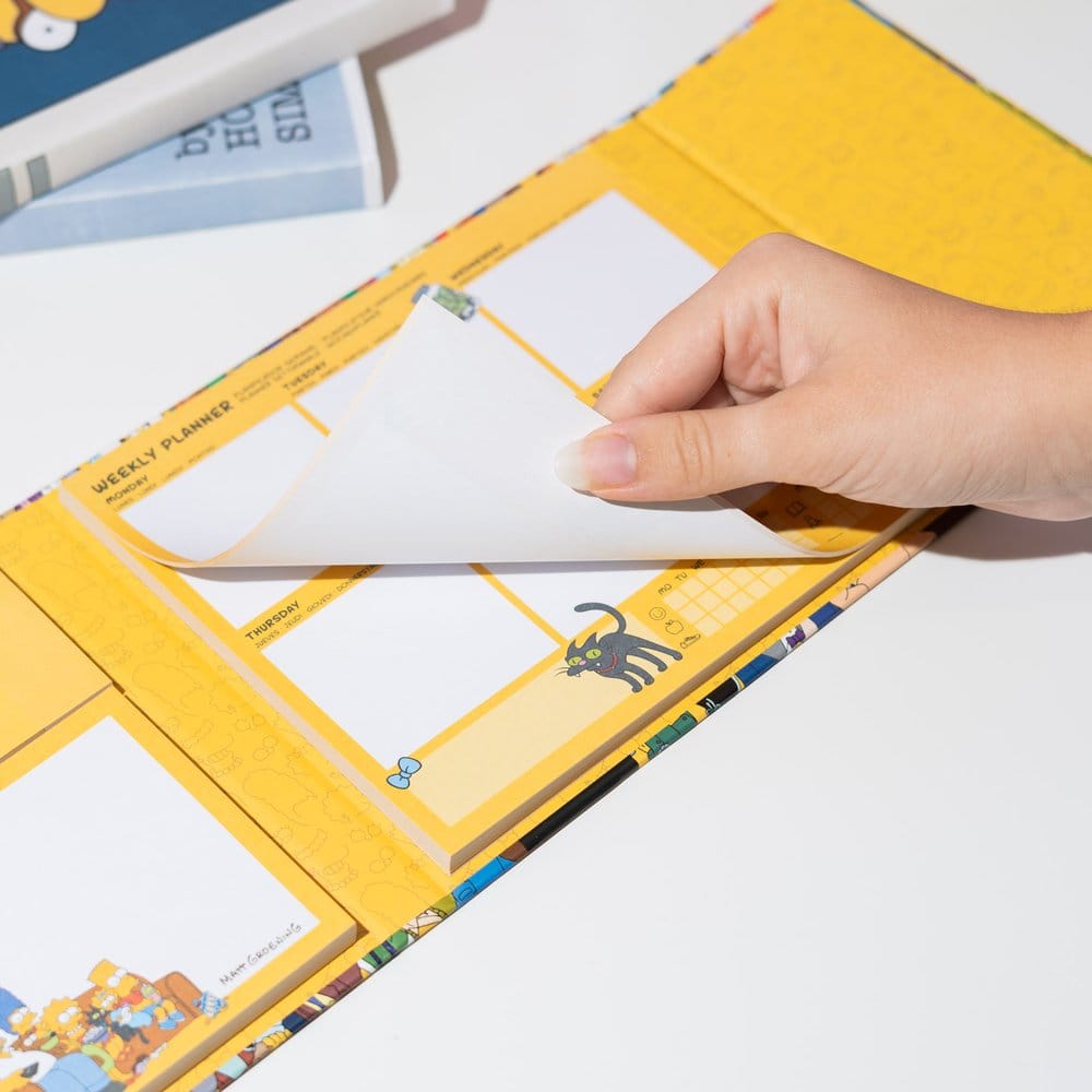 Les Simpson planificateur semainier avec notes adhésives 19 x 17 cm