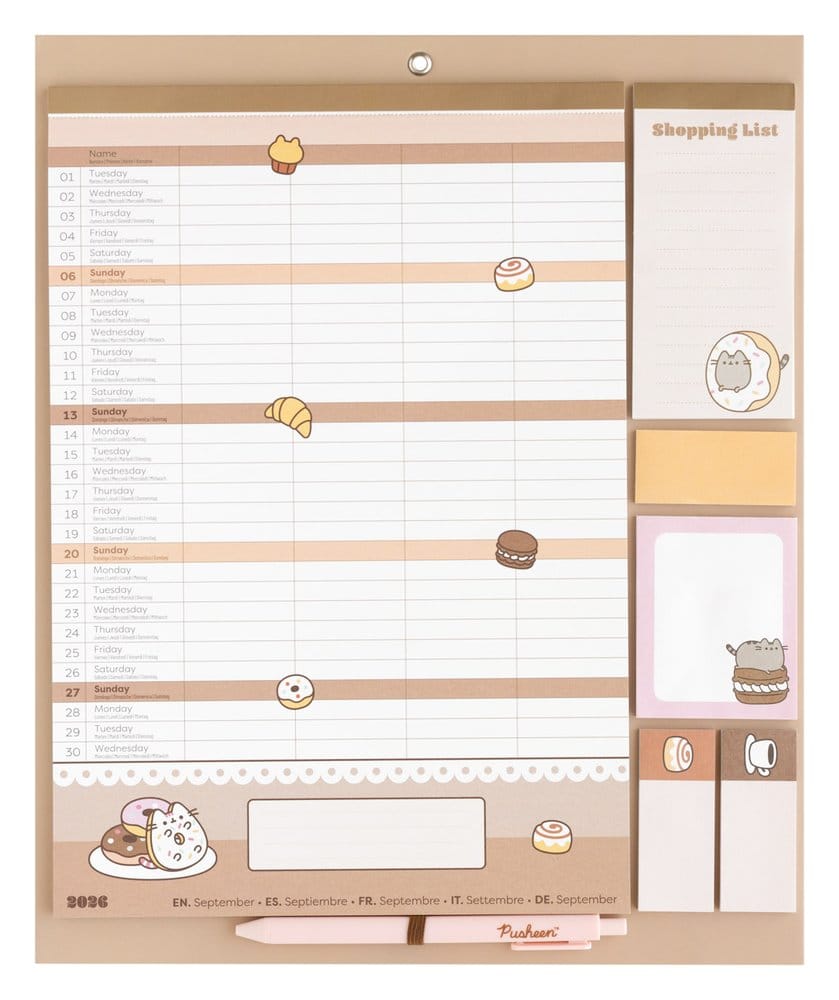 Pusheen agenda magnétique 2026/27 30 x 35 cm
