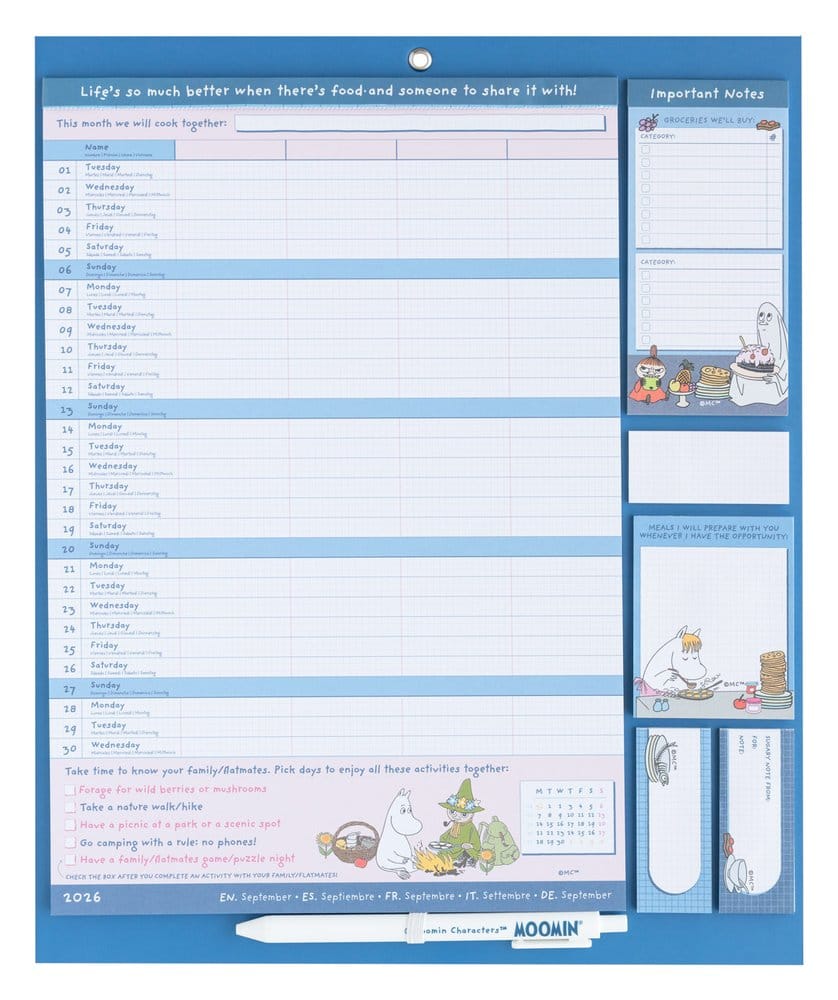 Moomin agenda magnétique 2026/27 30 x 35 cm