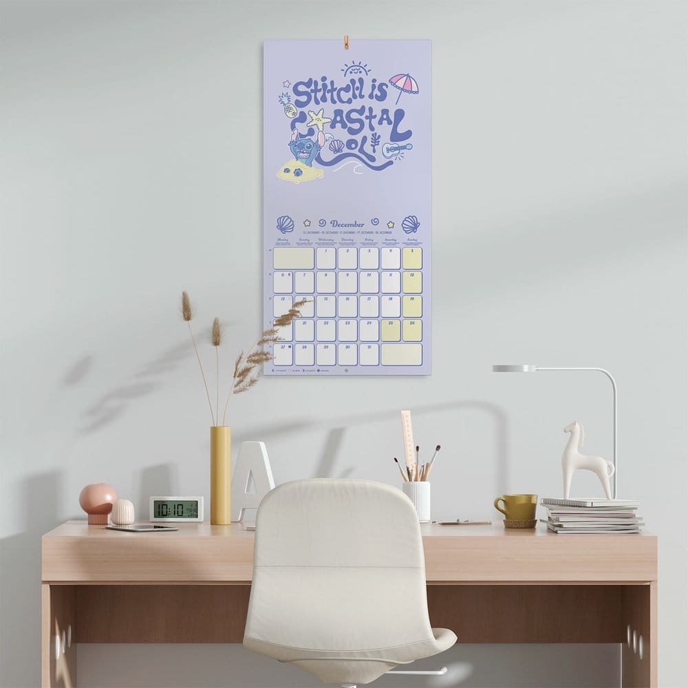 Disney Stitch calendrier mural 2027 30 x 30 cm