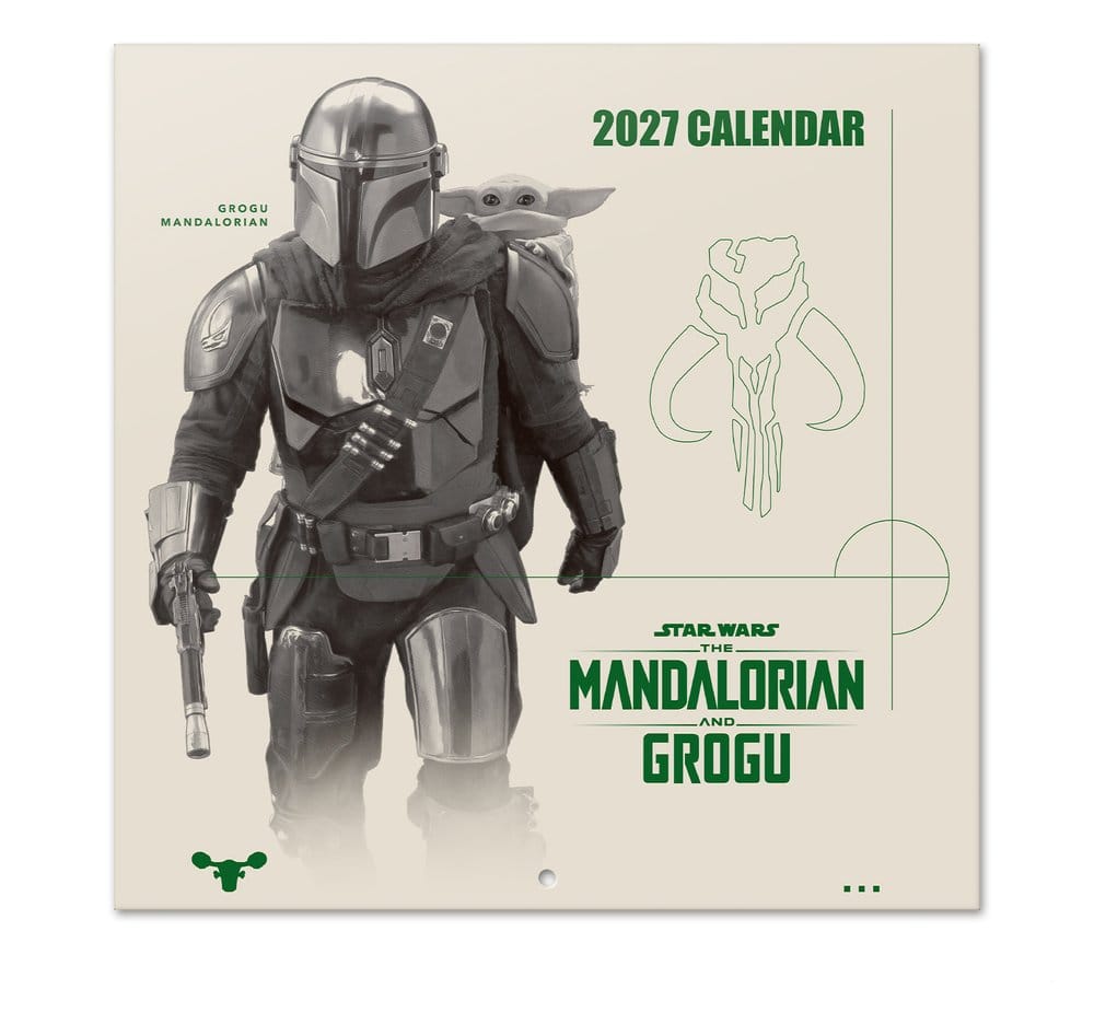 Star Wars The Mandalorian and Grogu calendrier mural 2027 30 x 30 cm