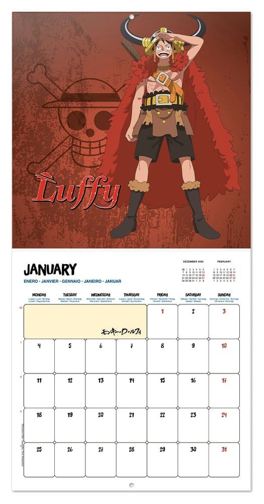 One Piece calendrier mural 2027 30 x 30 cm