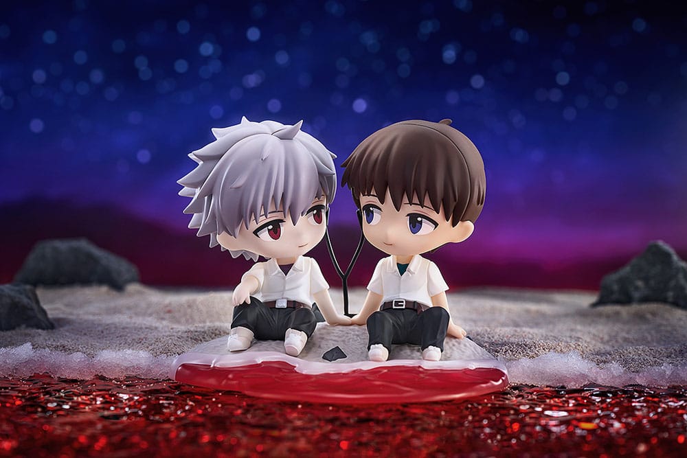Rebuild of Evangelion figurine Chibi Shinji Ikari & Kaworu Nagisa 8 cm