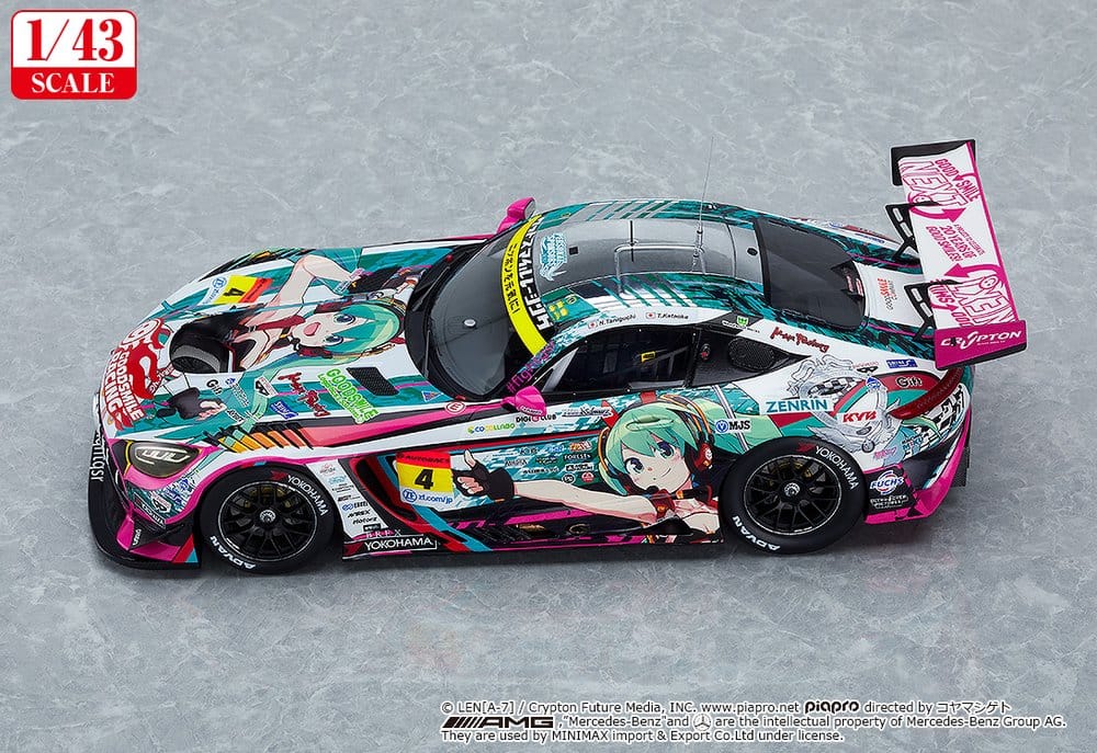 Hatsune Miku GT Project véhicule 1/43 Good Smile Hatsune Miku AMG 2020 SUPER GT Okayama Test Ver. 11 cm