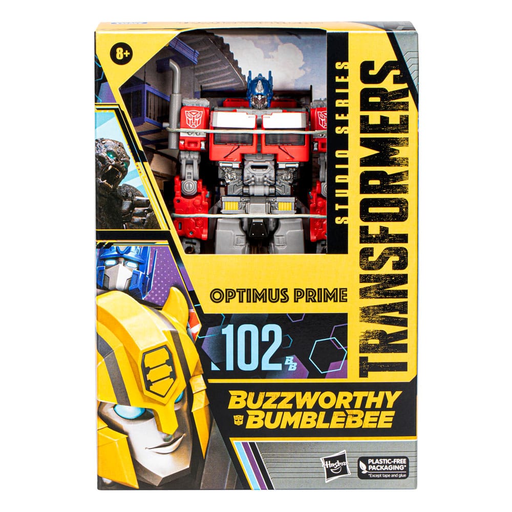 Transformers: Rise of the Beasts Buzzworthy Bumblebee figurine Studio Series 102BB Optimus Prime 16 cm