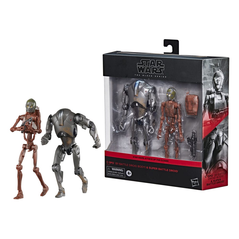 Star Wars Episode II Black Series pack 2 figurines C-3PO (B1 Battle Droid Body) & Super Battle Droid 15 cm