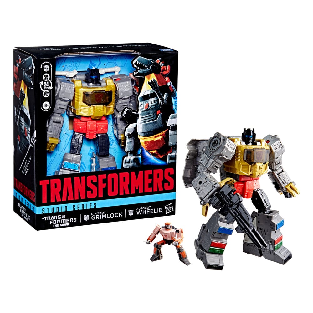 The Transformers: The Movie Studio Series Leader Class figurine Dinobot Grimlock & Autobot Wheelie 22 cm