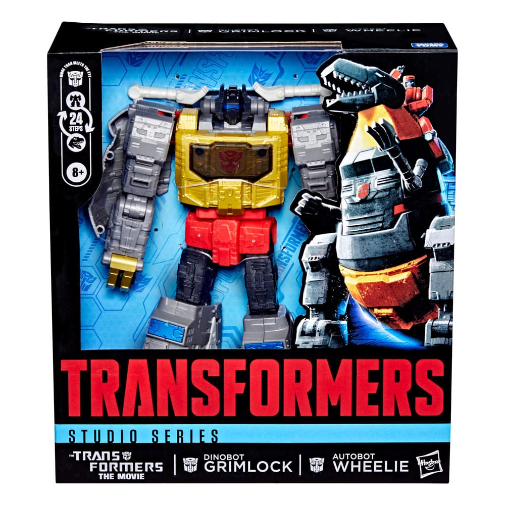 The Transformers: The Movie Studio Series Leader Class figurine Dinobot Grimlock & Autobot Wheelie 22 cm