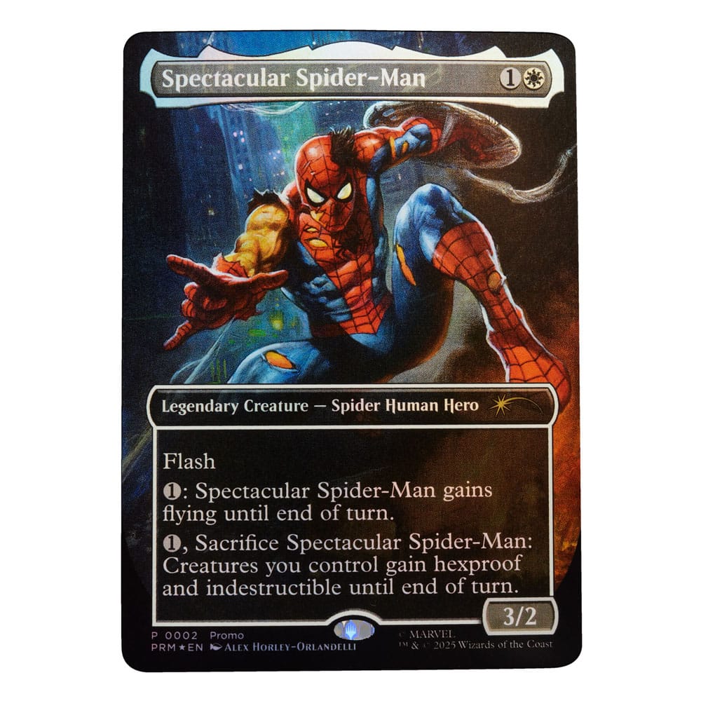 Marvel Legends Magic: The Gathering figurine Battle-Damaged Spider-Man (avec carte premium exclusive) 15 cm
