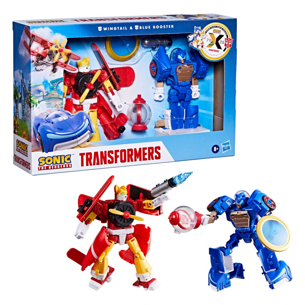 Sonic the Hedgehog x Transformers pack 2 figurines Wingtail & Blue Booster 13 cm