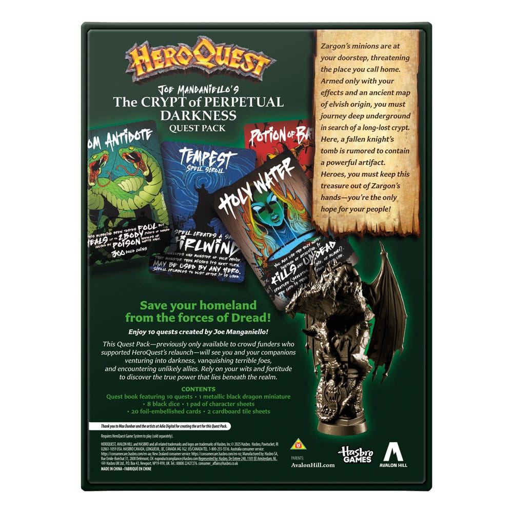 HeroQuest extension jeu de plateau The Crypt of Perpetual Darkness Pack de Quête *ANGLAIS*