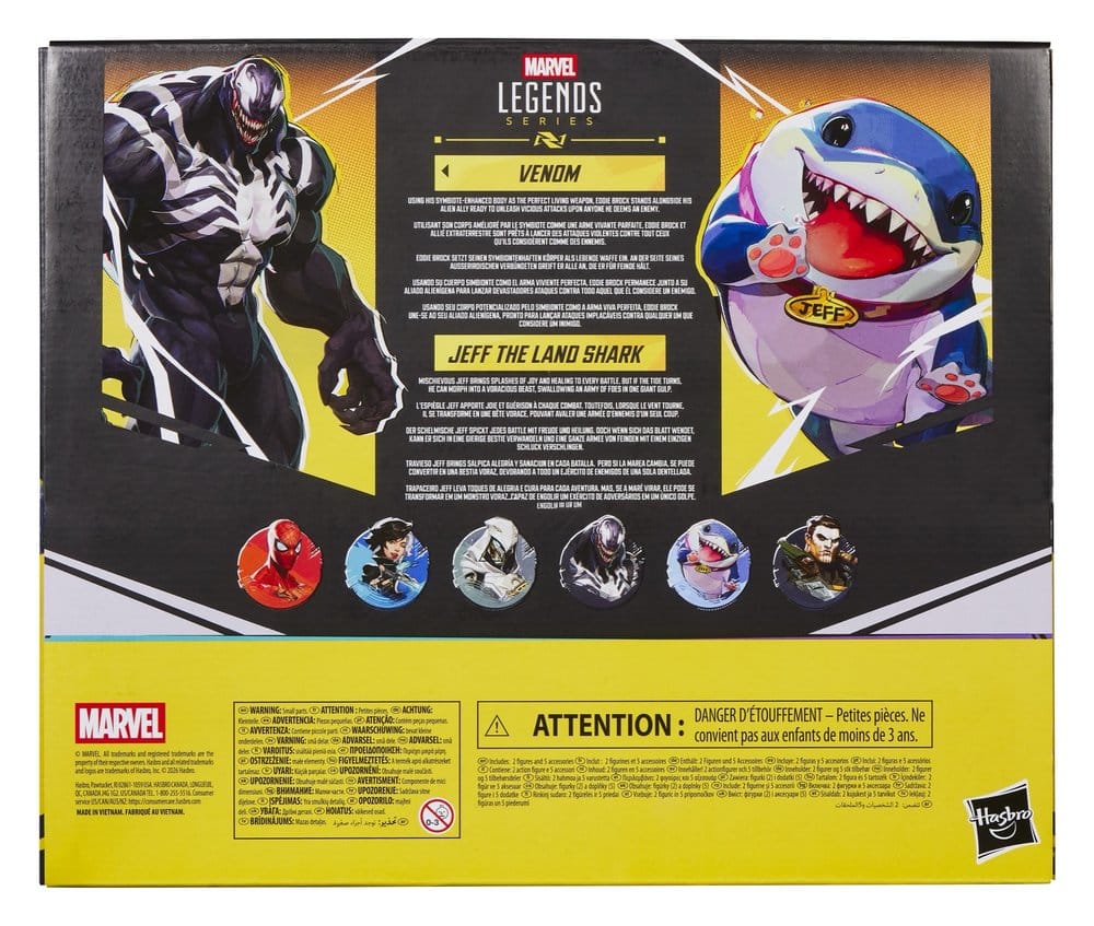 Marvel Rivals Marvel Legends pack 2 figurines Venom & Jeff the Land Shark 15 cm