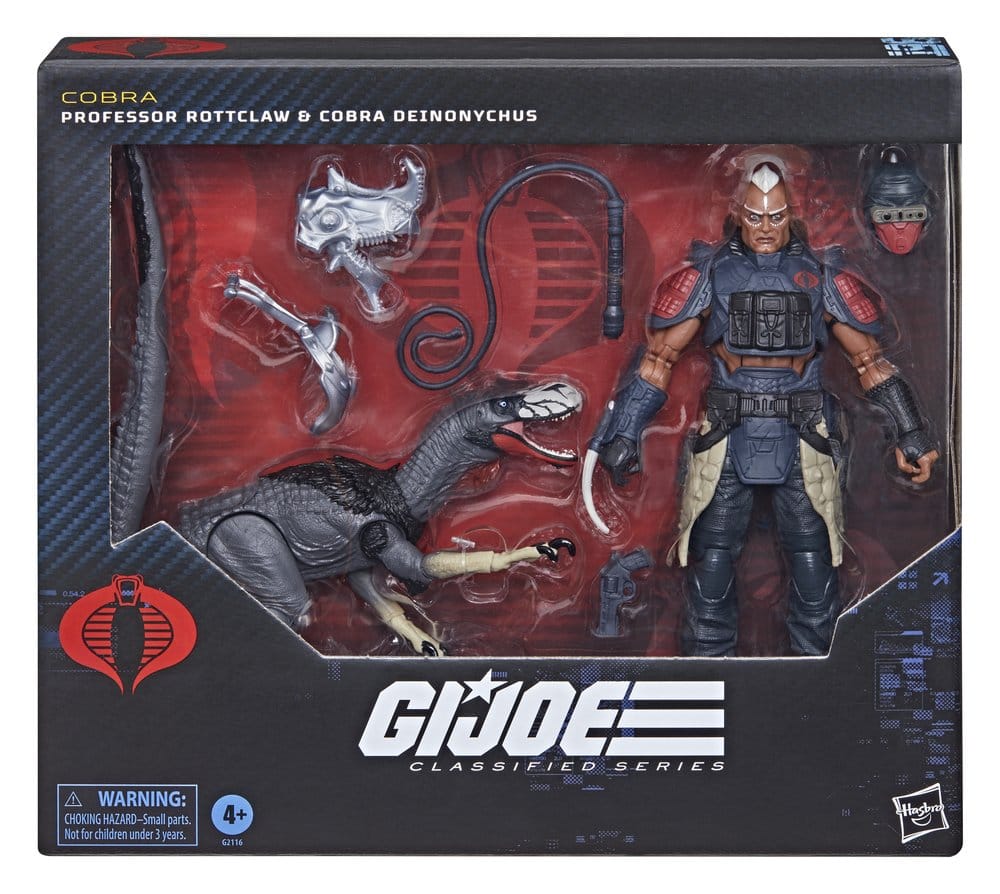 G.I. Joe Classified Series pack 2 figurines #196 Professor Rottclaw & Cobra Deinonychus 15 cm