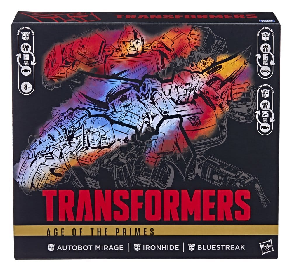 Transformers Age of the Primes pack 3 figurines Autobot Mirage & Bluestreak & Ironhide