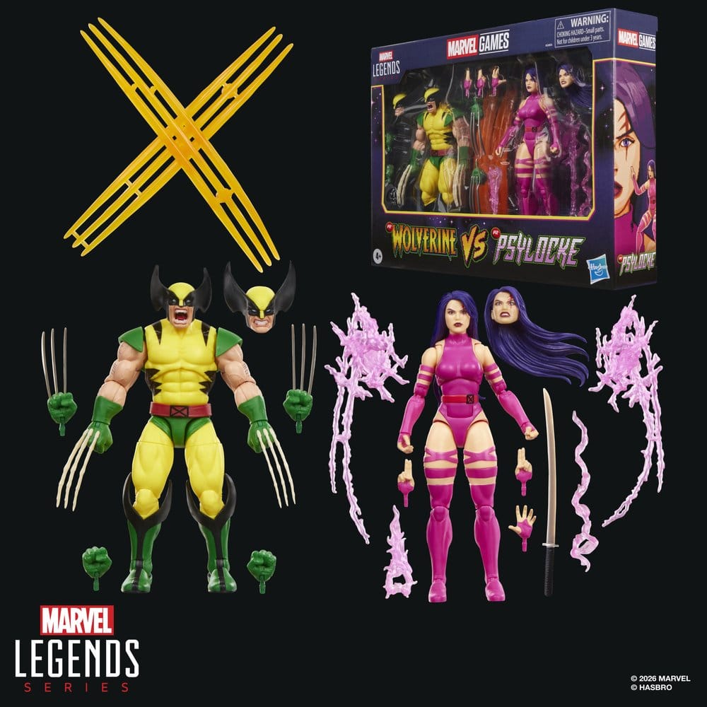 Marvel Games Marvel Legends pack 2 figurines Wolverine & Psylocke 15 cm
