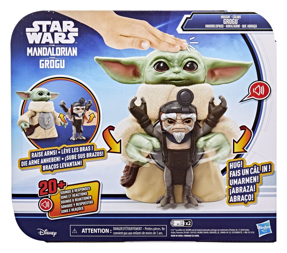 Star Wars: The Mandalorian & Grogu figurine électronique Câlins Grogu & Anzellan 17 cm