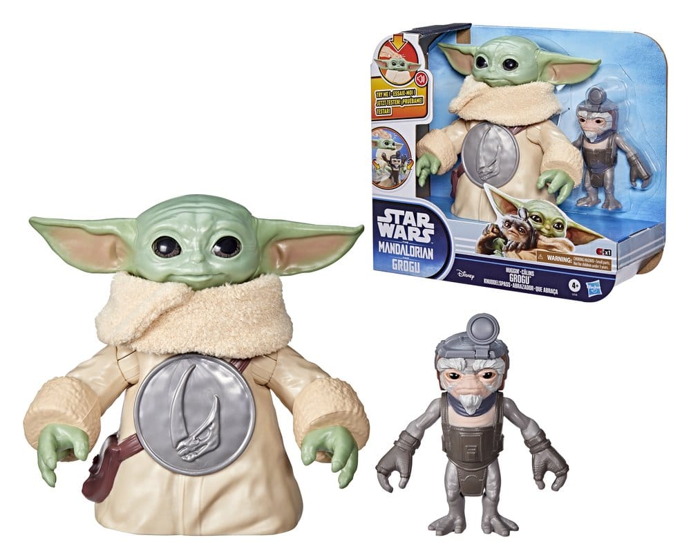 Star Wars: The Mandalorian & Grogu figurine électronique Câlins Grogu & Anzellan 17 cm
