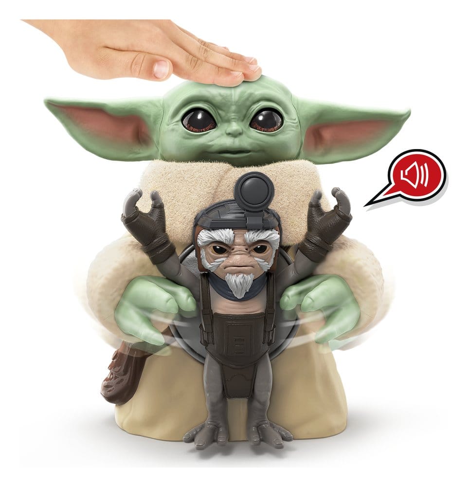 Star Wars: The Mandalorian & Grogu figurine électronique Câlins Grogu & Anzellan 17 cm