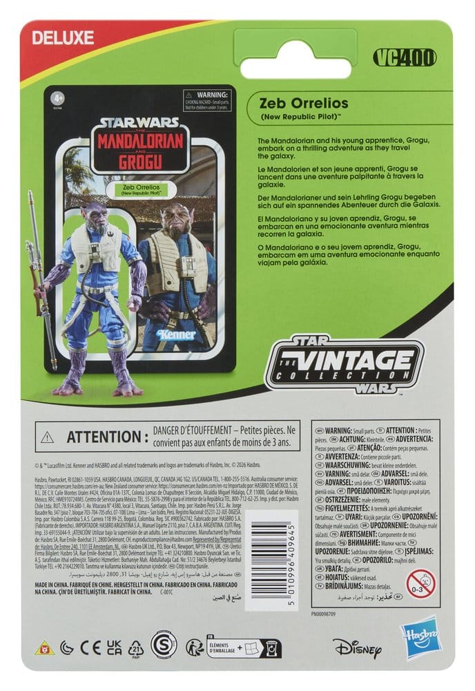 Star Wars : Le Mandalorien et Grogu Vintage Collection figurine Zeb Orrelios (New Republic Pilot) 10 cm