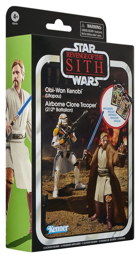 Star Wars Episode III Vintage Collection pack 2 figurines Obi-Wan Kenobi & Airborne Clone Trooper 10 cm