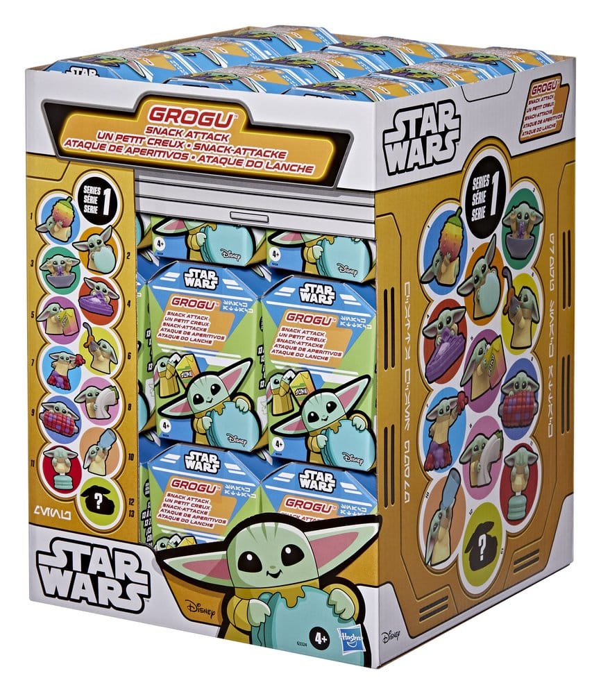 Star Wars présentoir boîte-mystère mini-figurines Grogu Snack Attack Series 1  4 cm (24)