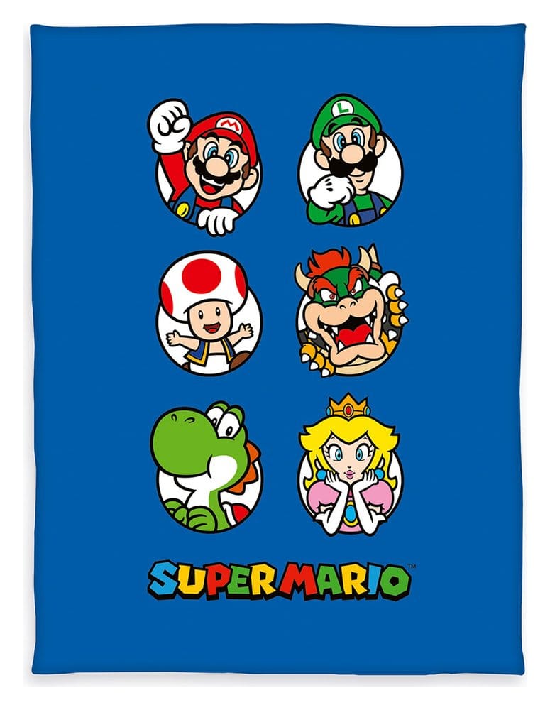 Super Mario Couverture Polaire blue 150 x 290 cm