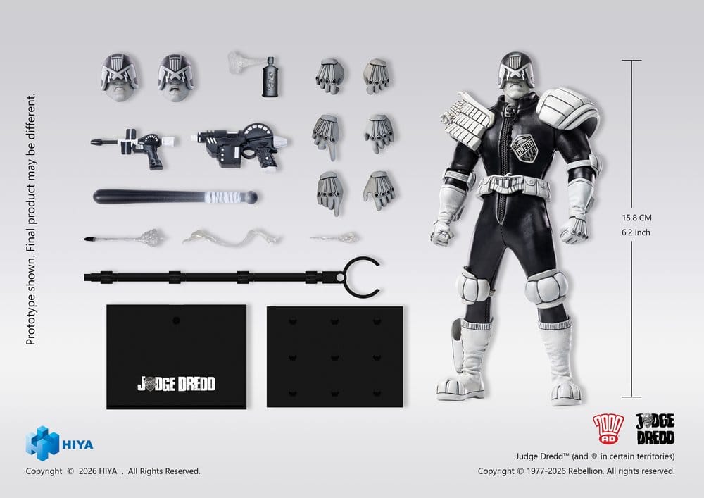 Judge Dredd Exquisite Super figurine 1/12 Judge Dredd Black & White Ver. 15 cm