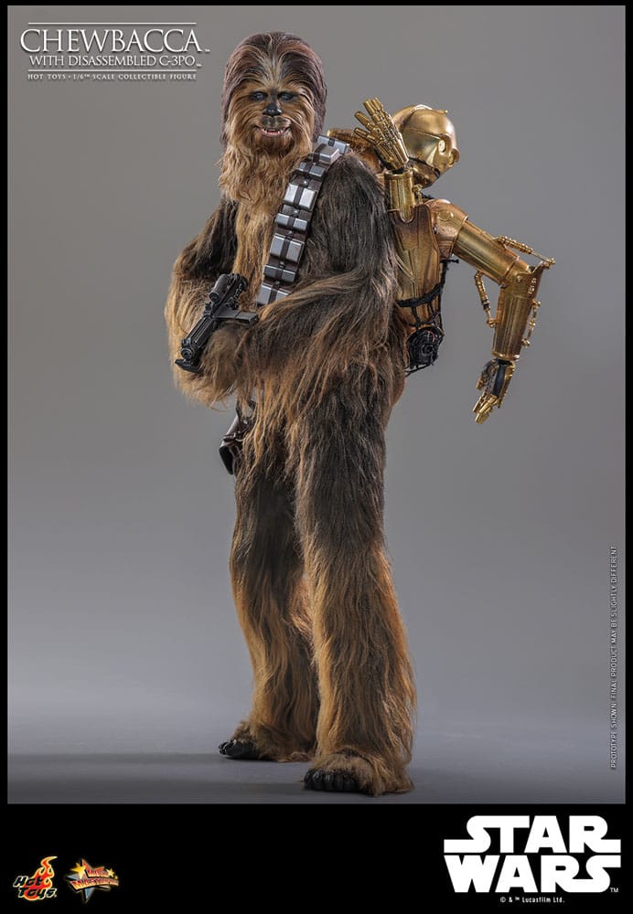 Star Wars Episode V figurine Movie Masterpiece 1/6 Chewbacca with Disassembled C-3PO 36 cm