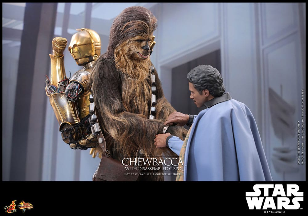Star Wars Episode V figurine Movie Masterpiece 1/6 Chewbacca with Disassembled C-3PO 36 cm