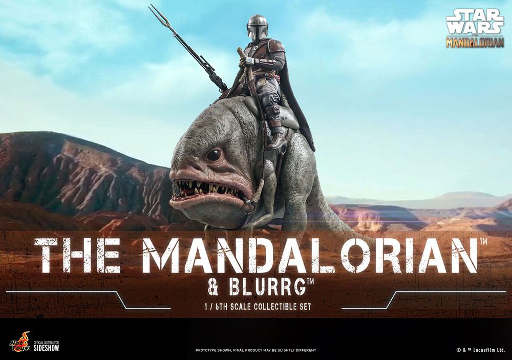 Star Wars The Mandalorian pack 2 figurines 1/6 The Mandalorian & Blurrg 37 cm