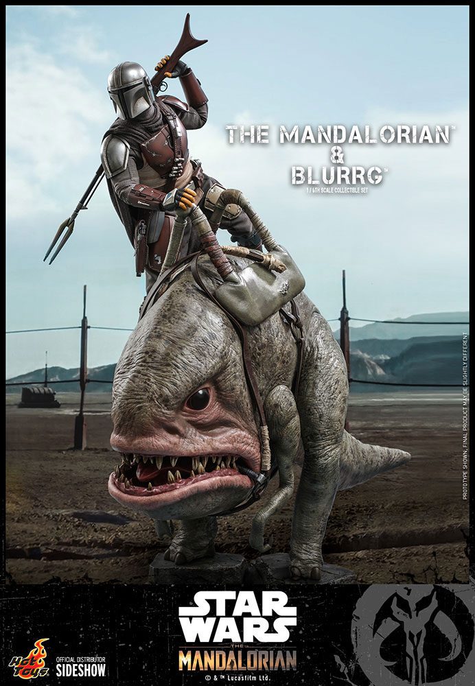 Star Wars The Mandalorian pack 2 figurines 1/6 The Mandalorian & Blurrg 37 cm