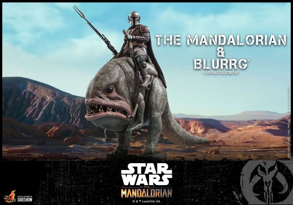 Star Wars The Mandalorian pack 2 figurines 1/6 The Mandalorian & Blurrg 37 cm