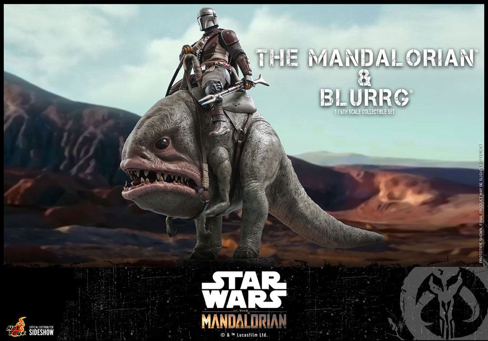 Star Wars The Mandalorian pack 2 figurines 1/6 The Mandalorian & Blurrg 37 cm