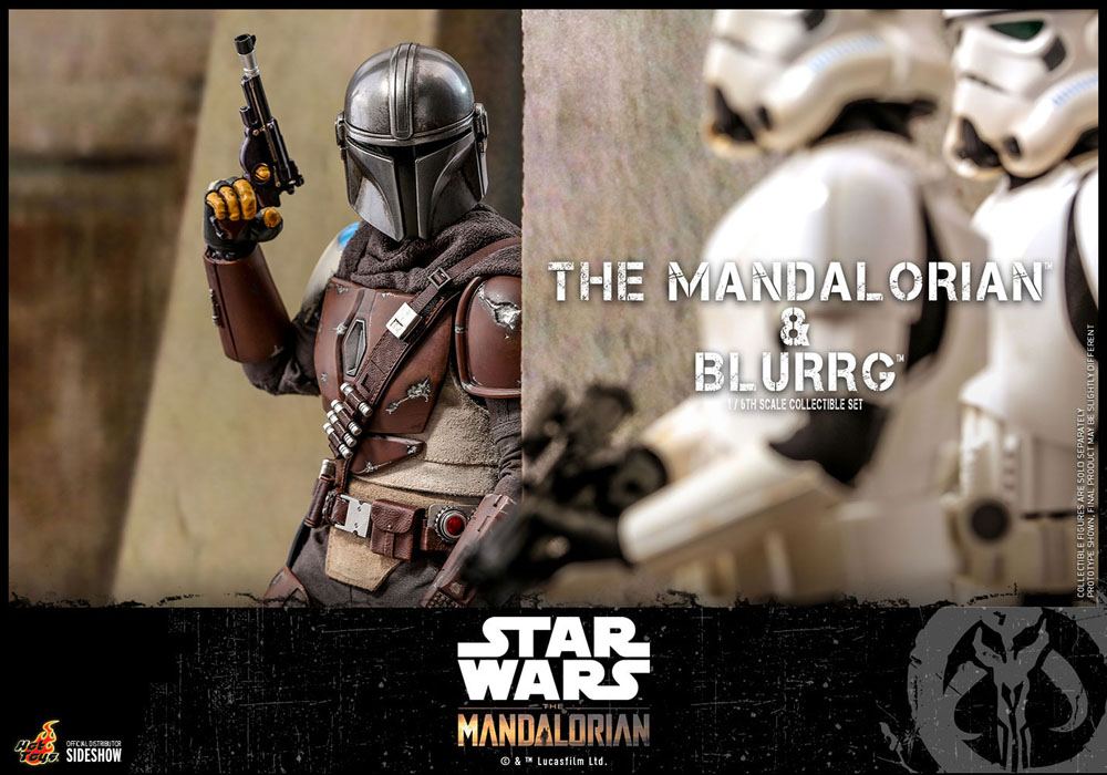 Star Wars The Mandalorian pack 2 figurines 1/6 The Mandalorian & Blurrg 37 cm