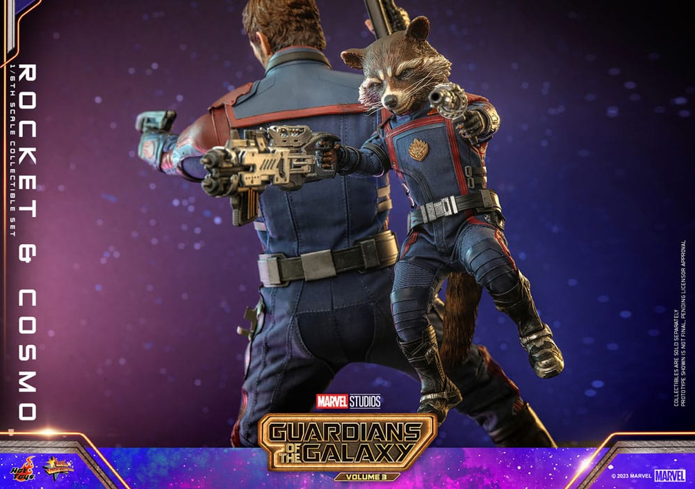 Les Gardiens de la Galaxie Vol. 3 figurines Movie Masterpiece 1/6 Rocket & Cosmo 16 cm
