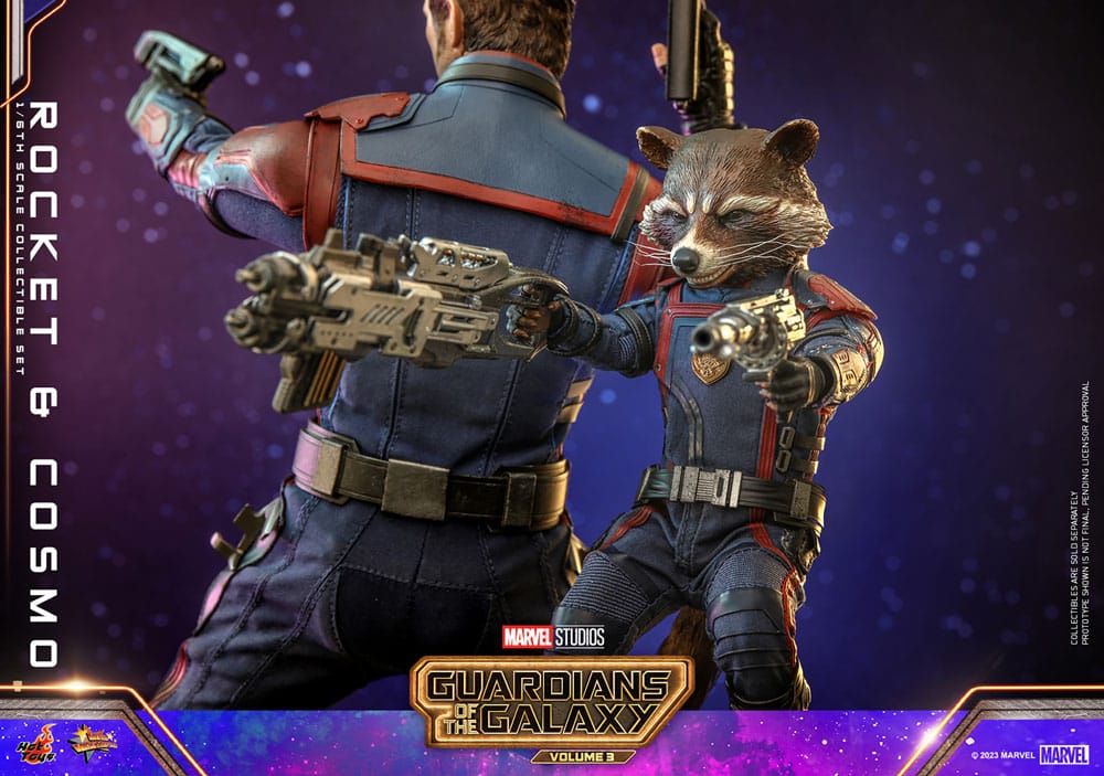Les Gardiens de la Galaxie Vol. 3 figurines Movie Masterpiece 1/6 Rocket & Cosmo 16 cm