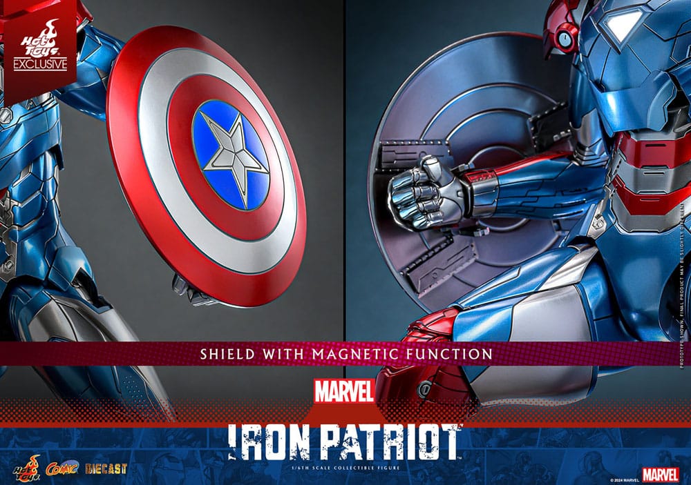 Marvel figurine Comic Masterpiece Diecast 1/6 Iron Patriot Hot Toys Exclusive 32 cm