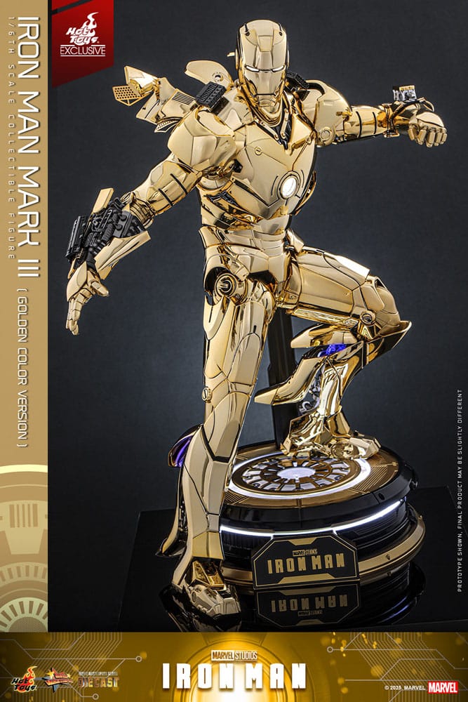 Iron Man figurine Movie Masterpiece Diecast 1/6 Iron Man Mark III (Gold Color Version)  Hot Toys Exclusive 33 cm
