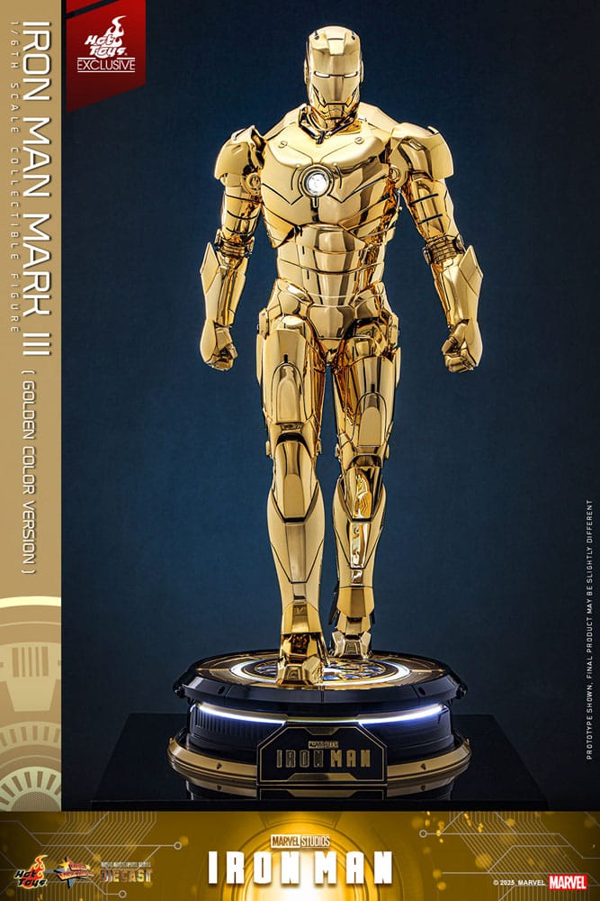 Iron Man figurine Movie Masterpiece Diecast 1/6 Iron Man Mark III (Gold Color Version)  Hot Toys Exclusive 33 cm