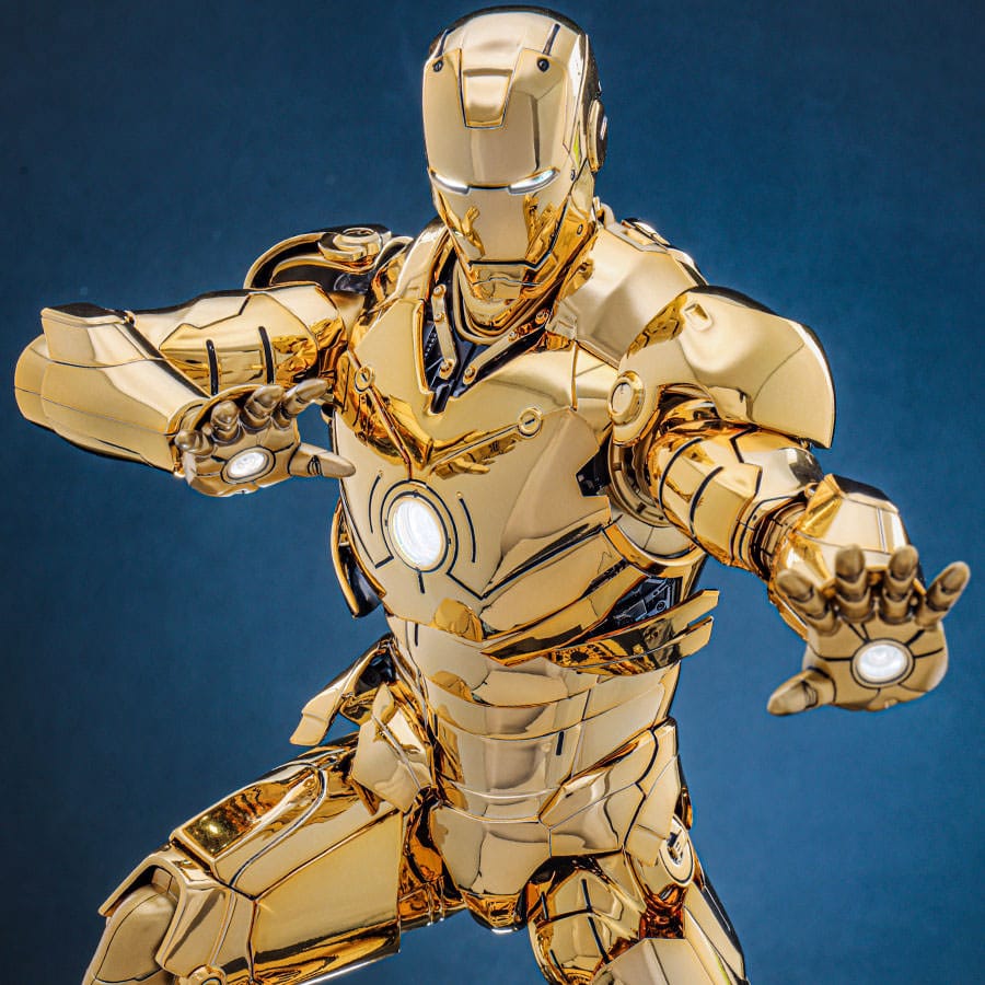 Iron Man figurine Movie Masterpiece Diecast 1/6 Iron Man Mark III (Gold Color Version)  Hot Toys Exclusive 33 cm