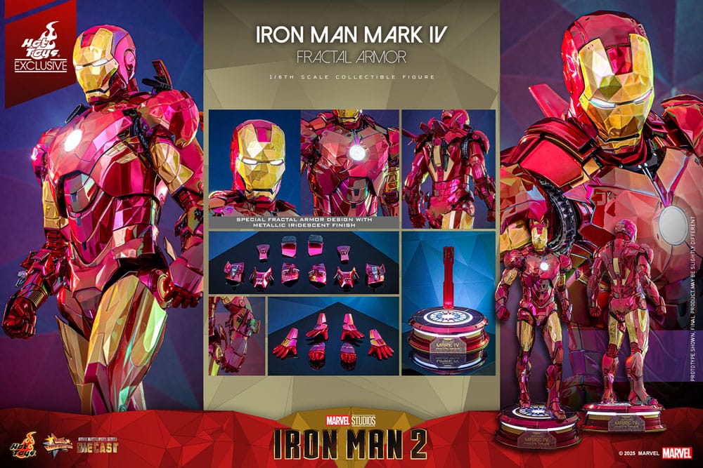Iron Man figurine Movie Masterpiece Diecast 1/6 Iron Man Mark VI (Fractal Armor) Hot Toys Exclusive 33 cm