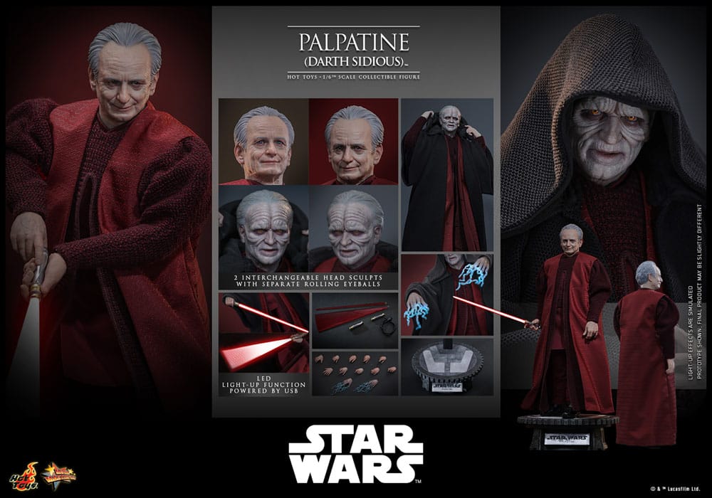 Star Wars, épisode III : La Revanche des Sith figurine 1/6 Palpatine (Darth Sidious) 29 cm