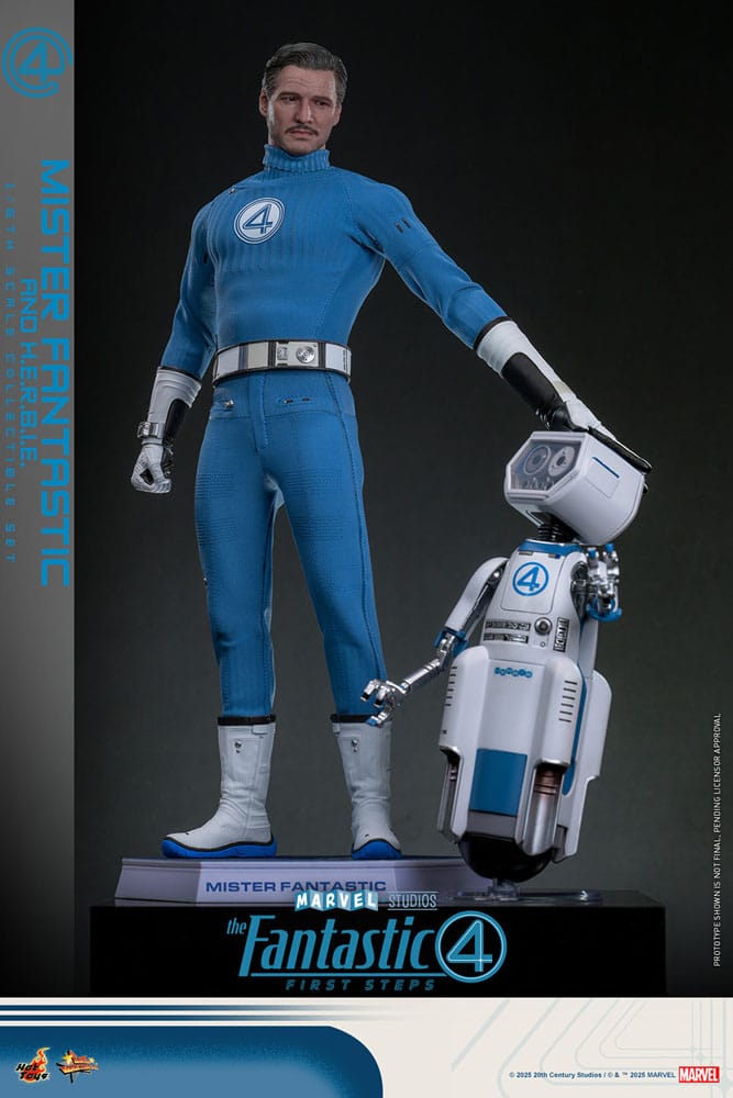 Les Quatre Fantastiques : Premiers pas pack 2 figurines Movie Masterpiece 1/6 Mister Fantastic & H.E.R.B.I.E. 30 cm